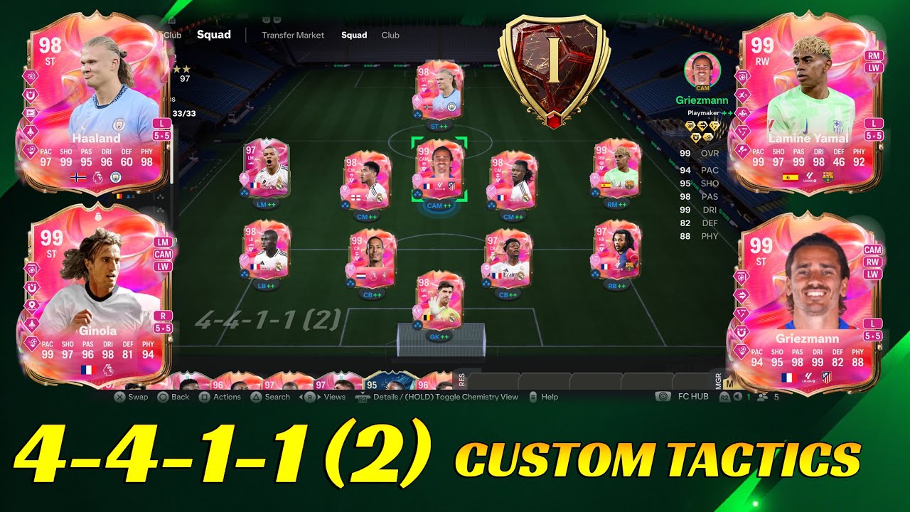 FUTTIES - 99 Griezmann, 99 Yamal, 98 Haaland  | 4411 Custom Tactics, Fut Champs- FC25 Ultimate Team