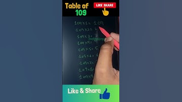 Table of 109 | Easy table trick 🔥| Math Shorts | Follow for more 😘 #mathsbros  #mathclass #table