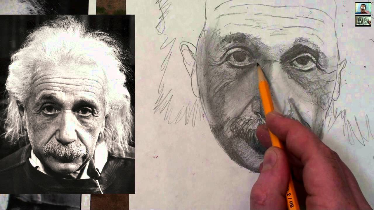 How To Draw Albert Einstein Step By Step Drawing Tutorial - Youtube