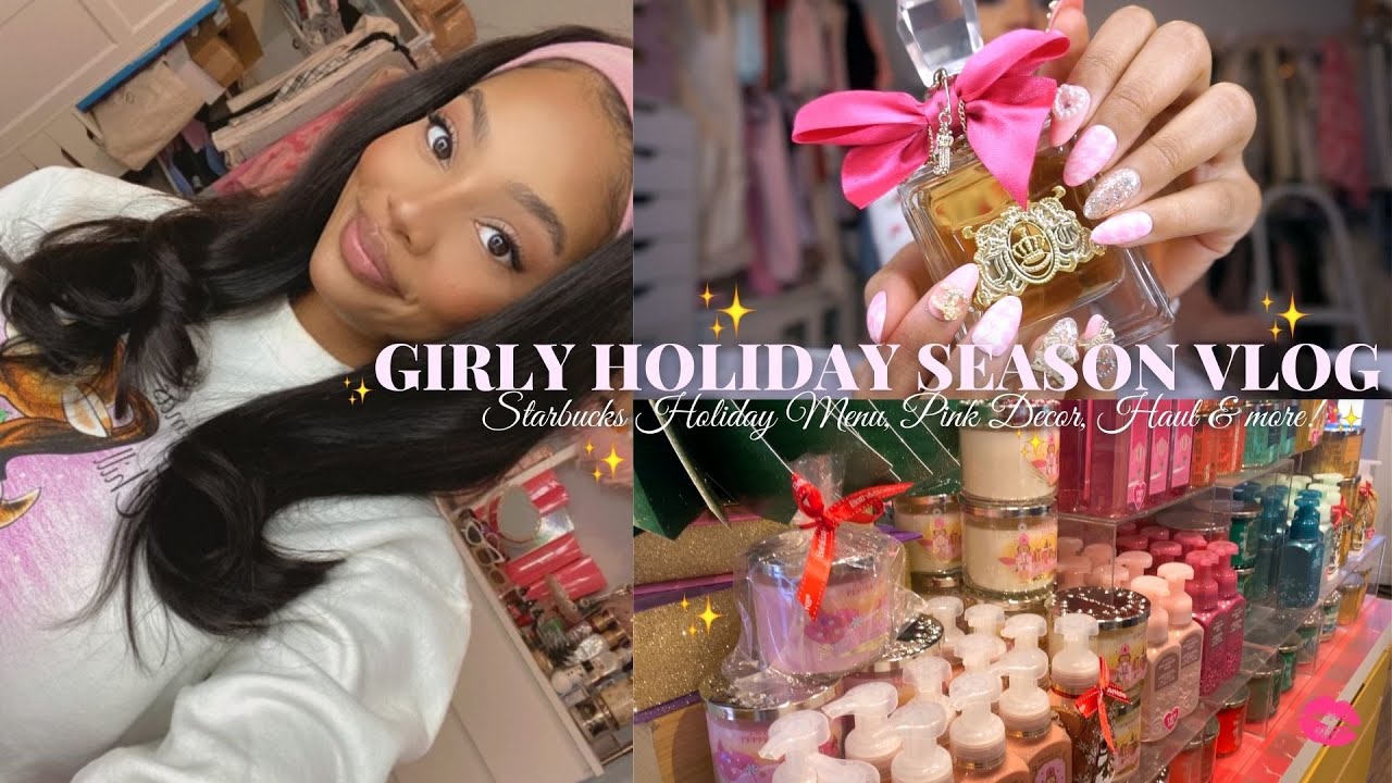 starting the girly holiday season ♡ holiday menu, pink holiday decor, & girly haul #girlyvlogs