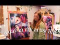 ART VLOG | an honest day in my life as an artist✨mixed media painting + future ideas~Studio Vlog 109