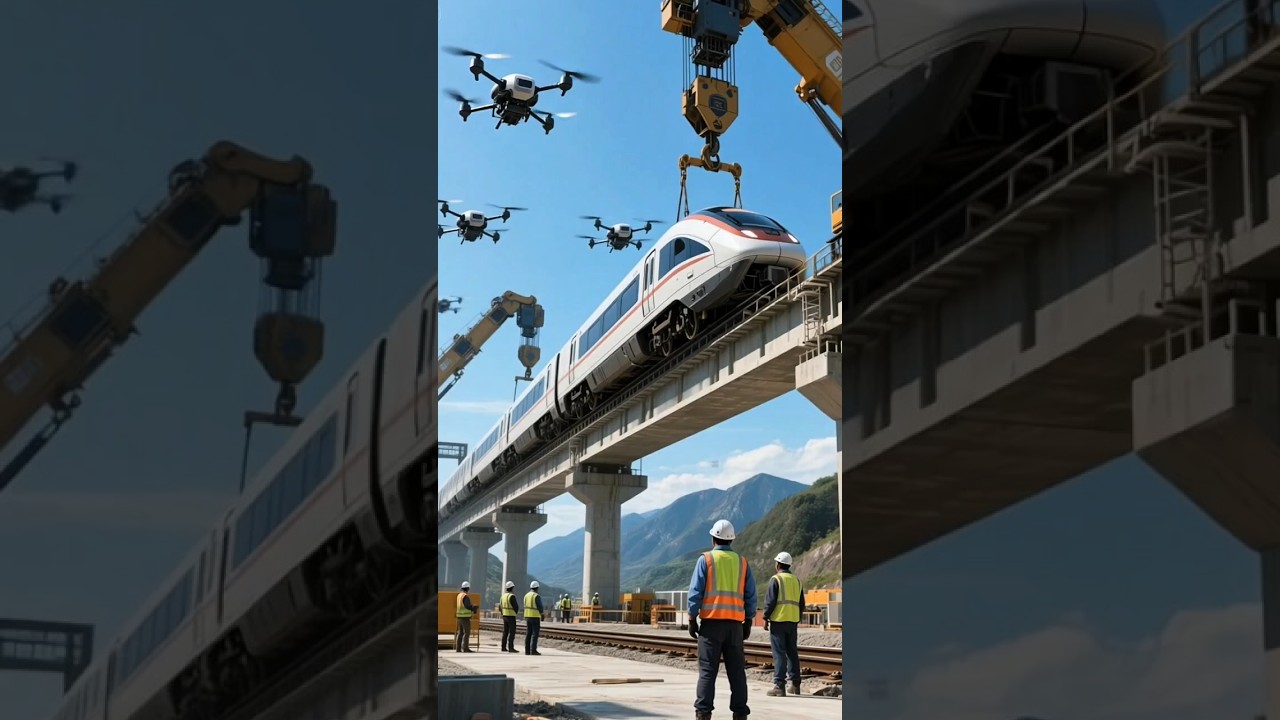 Construction Drone Fails, Train Collapses, Crushes Worker. 