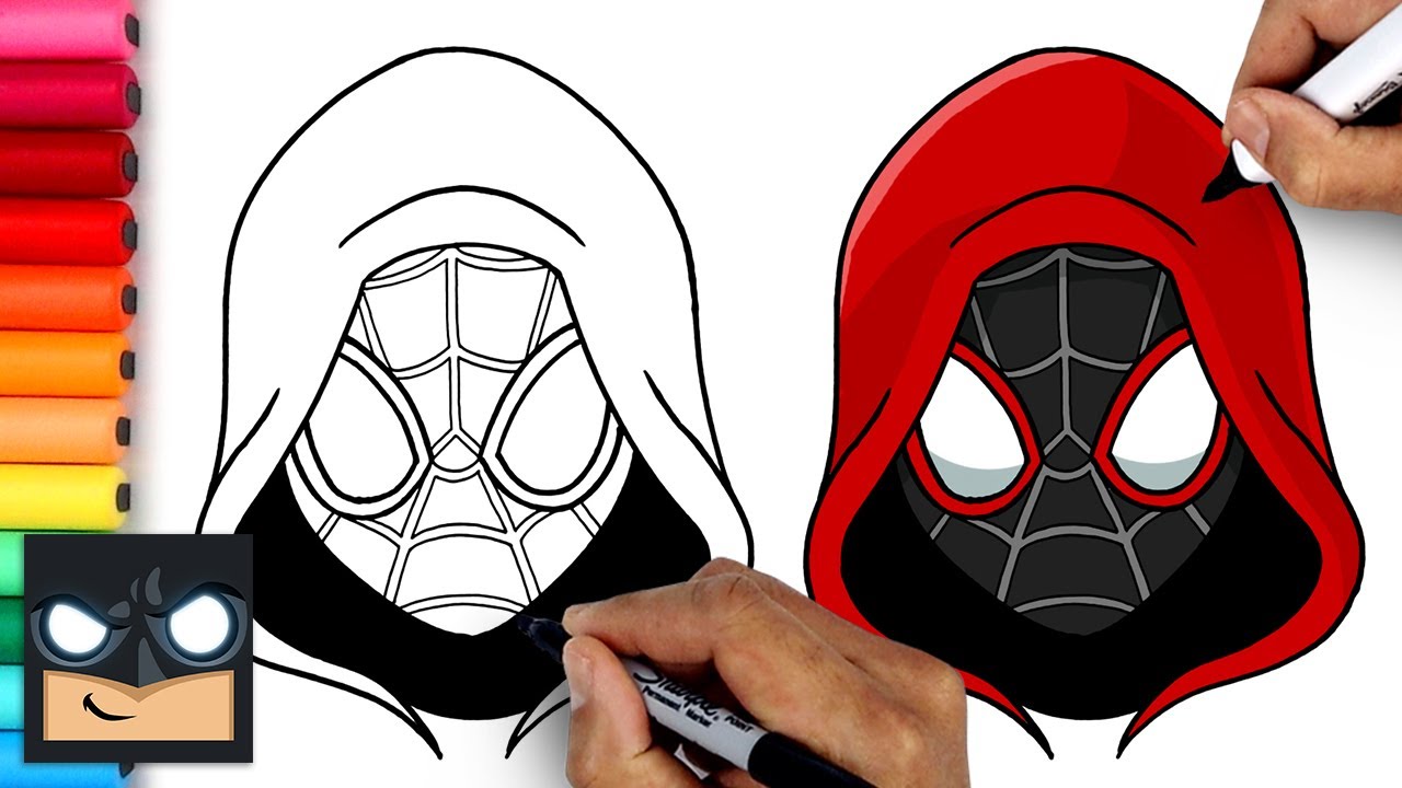 LEARN TO DRAW AND PAINT THE SPIDERMAN MASK 