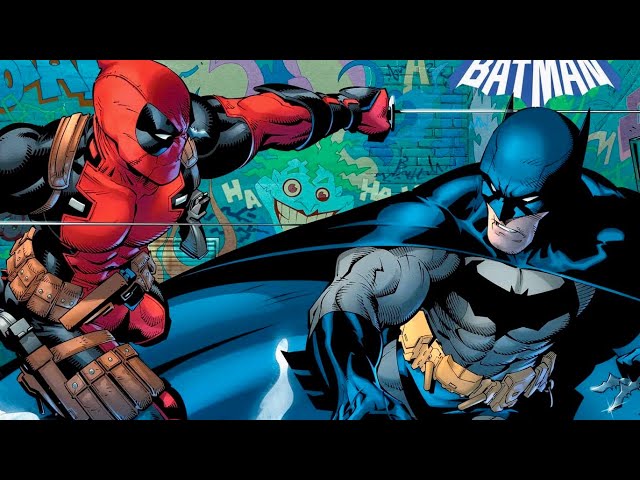 Marvel vs DC: Batman fights Deadpool cover