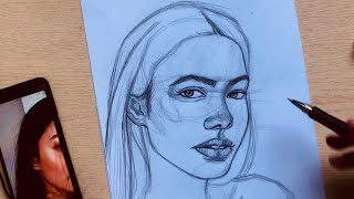 How to draw a face - Portrait sketch for beginners