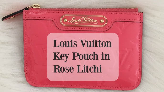 New Louis Vuitton Red Vernis Leather Pochette Cle Key Coin Pouch