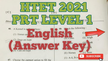 HTET 2021 PRT/JBT Level - 1 || 3 Jan 2021 || English Answer Key || English Solved Ques || JBT Level