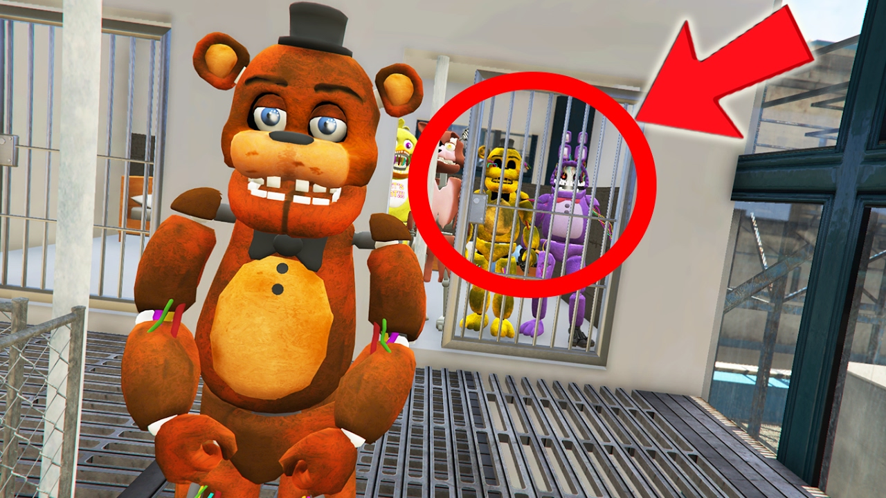 WITHERED FREDDY BREAKS THE ANIMATRONICS OUT OF PRISON! (GTA 5 Mods For Kids FNAF Funny Moments) funny moments in soccer