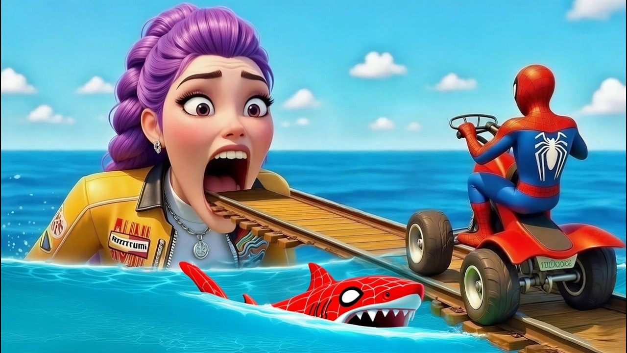 SPIDER MAN against RUMI on Motorcycle in RAINBOW SPIDERS BRIDGE - GTA MULTIVERSE??