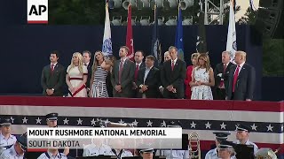 Audience sits close at Trump's Mt Rushmore event