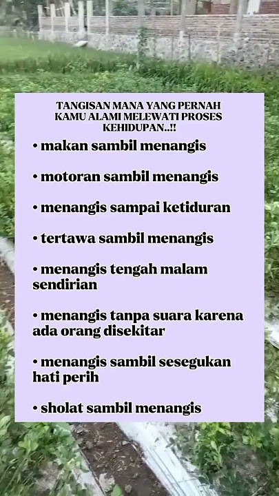 tangisan yang pernah kamu alami.?
