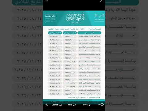 التقويم الدراسي للعام 1447 1448 مكة المكرمة المدينة المنورة جدة الطائف اكسبلور