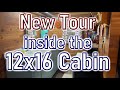 Inside tour of the 12 x 16 cabin after getting electric  livestream tonight