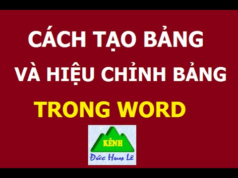 cách thêm bảng trong word