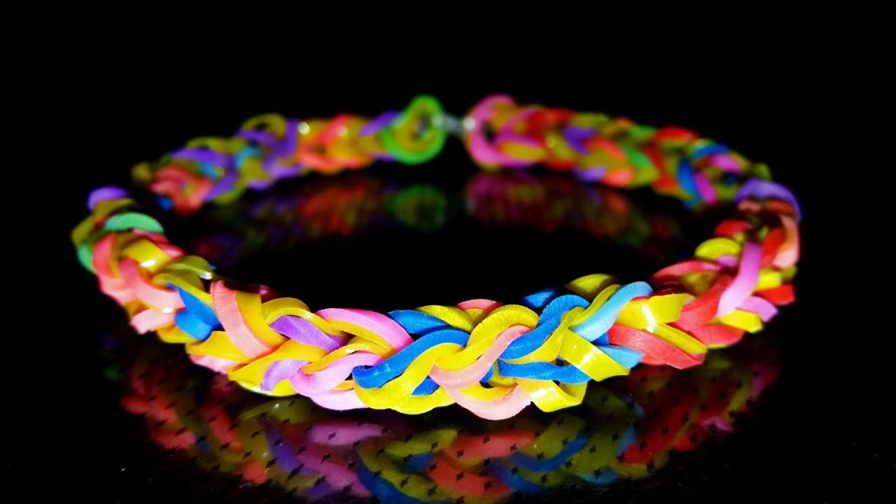 DIY - How To Make Rainbow Loom Bracelet With your Fingers - Rubber Bracelet  Banane ka Tarika - YouTube