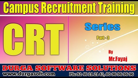 Campus Recruitment Training (CRT) ||Series Part-3