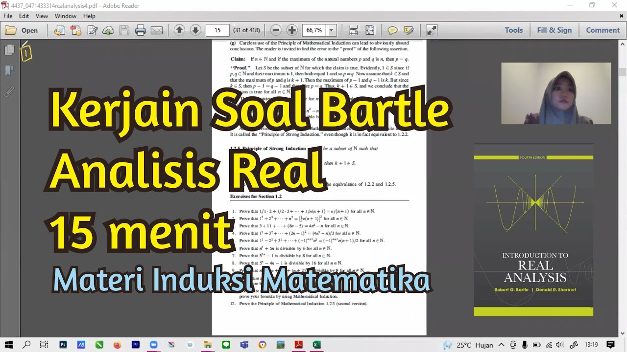 Jawab Soal Analisis Real Bartle Materi Induksi Matematika Youtube