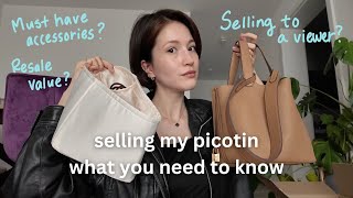 Hermes Picotin 22: 1 year review | I'm selling it | Shoulder strap hack + bag insert