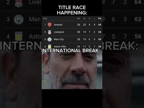 International break in the middle of a title race #premierleague #arsenal #liverpool #manchestercity