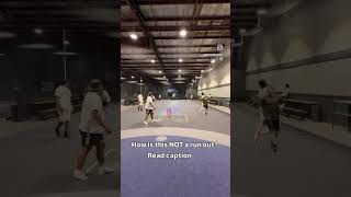 Indoor Cricket - How is this NOT a run out?
