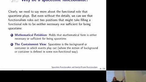 Eleanor Knox: Spacetime Functionalism and Inertial Frame Functionalism