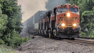BNSF #8231 Leads A FAST EB 70+ MPH Z Through Richter, KS!
