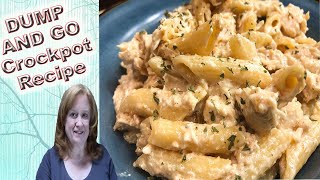 CROCKPOT CHICKEN ALFREDO EASY RECIPE | Dump and Go Slow Cooker Chicken Alfredo with Pasta