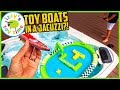 TOY BOATS IN A JACUZZI HOT TUB? Toys !