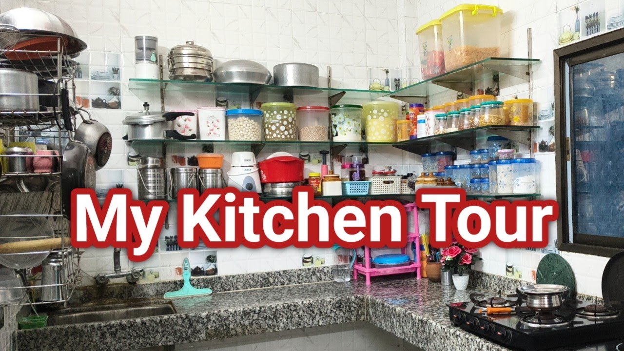 My Kitchen Tour। How I Organise my Non Modular Kitchen। Kitchen Organisation Ideas🌸@fauziahomevlogs 