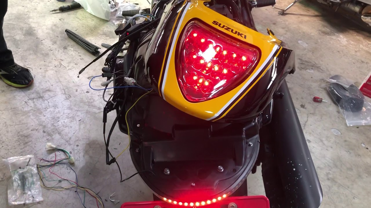 M109R REVO integrated tail light wiring - YouTube