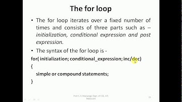 C Prog. for Problem Solving-18CPS23-Looping in C- Part 2- Prof. S. V. Manjaragi, HIT, Nidasoshi