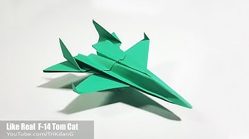 BEST ORIGAMI PAPER JET - How to make a paper airplane model | Inspired from a Real Jet F-14 TomCat