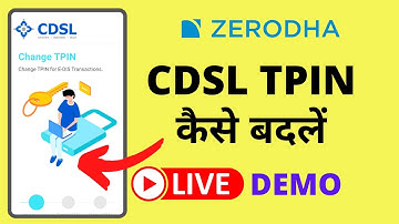 How to Change CDSL TPIN in Zerodha