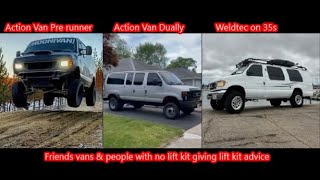 Insane lifted prerunner Econoline doing jumps | Action van suspension lifted dually | Weldtec on 35s