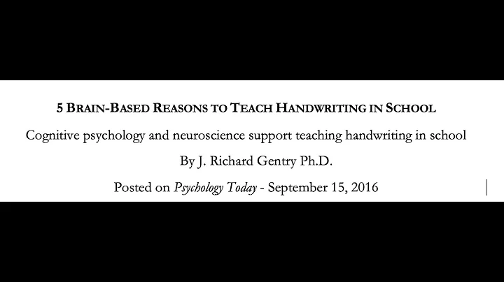 Brain Based Reasons for Teaching Handwriting