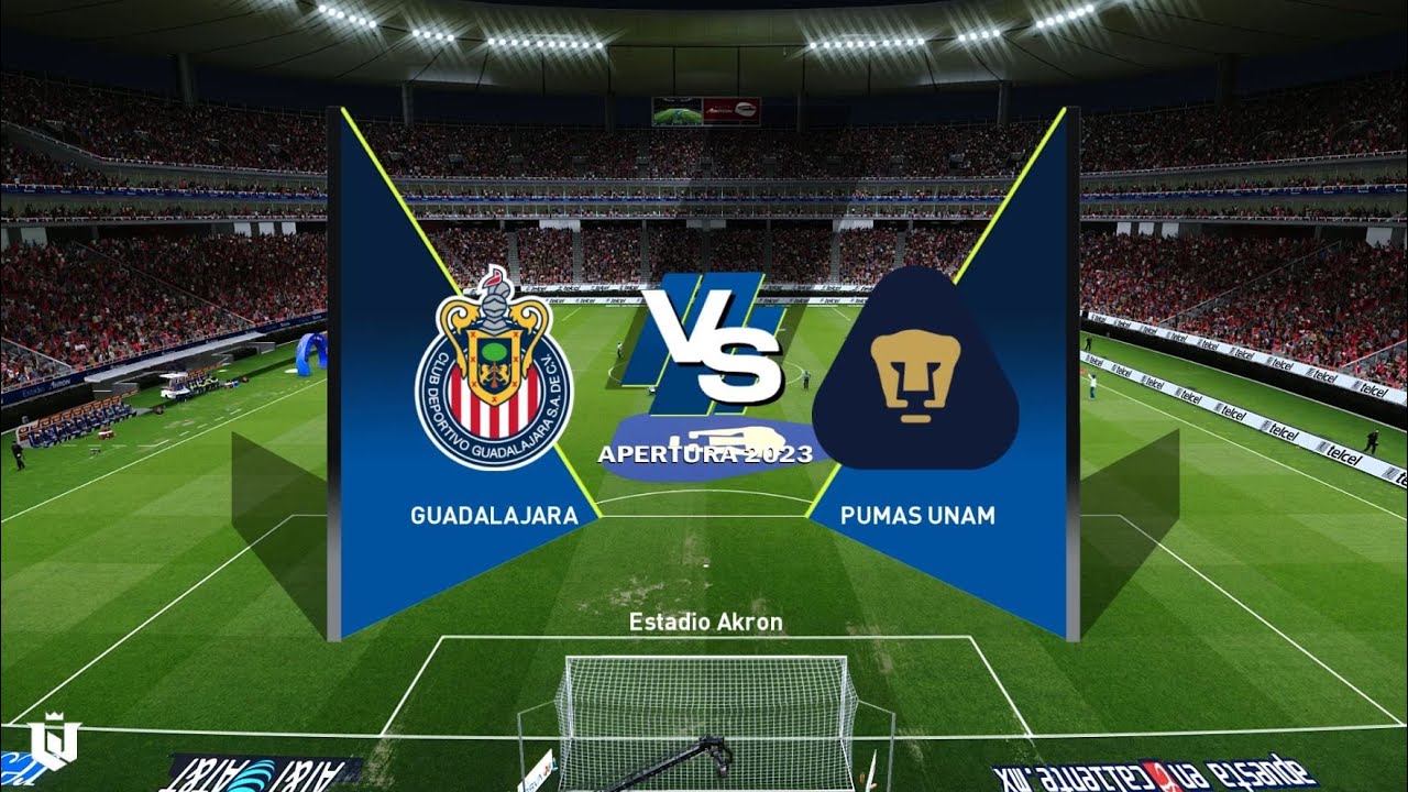 Guadalajara vs Pumas Liga Mx 2024 Gameplay Pes 2021 - YouTube