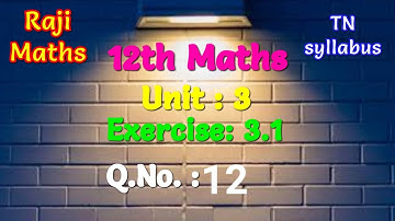 12th maths - chapter 3- exercise 3.1 -sum 12- Theory of equations- TN syllabus