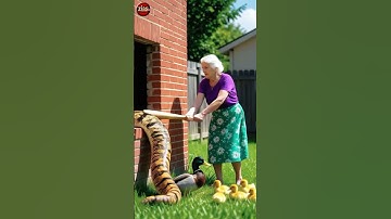 Heroine Saves Duck and Ducklings From Giant Python! #shorts #rescue