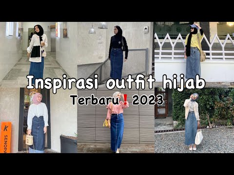 Inspirasi outfit hijab edisi rok jeans ala selebgram kekinian TERBARU 2023