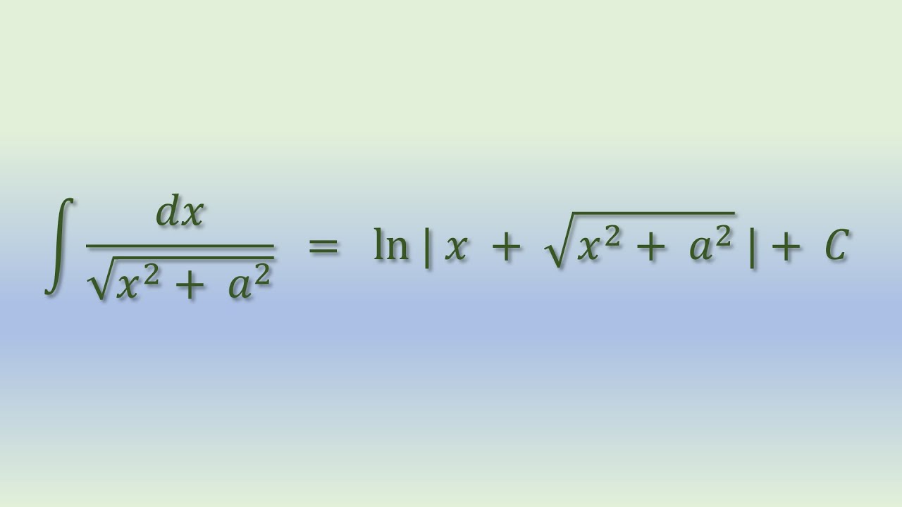 Proof of the formula for the Integral of the form 1/sqrt(x