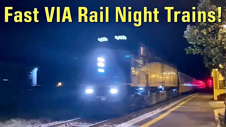 Casselman ON: Fast VIA Rail Trains After Dark! (Please like, sub, comment & share)