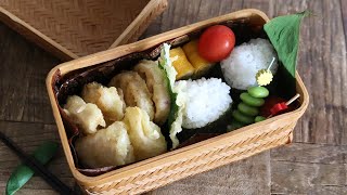 【お弁当作り】簡単３品おかずの鶏むね肉天ぷら弁当bento【旦那弁当】＃541