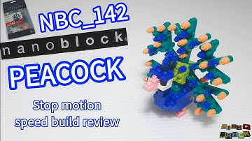 nanoblock NBC_142 | mini PEACOCK model | Stop motion speed build review