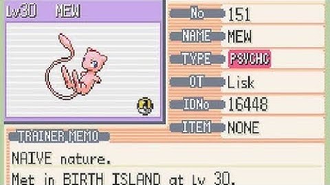 How to get Mew in Fire Red and Leaf Green (Will Obey)