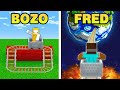 CART RIDE on Roller Coaster in Minecraft! BOZO and FRED