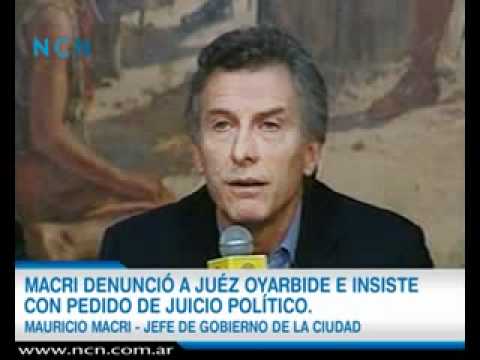 Mauricio Macri denunció al juéz Oyarbide e insiste con pedido de juicio político