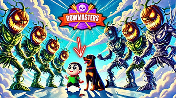 Evil Army vs Shinchan & Chop in Bowmasters 😱SHINCHAN and CHOP in Noob vs Pro vs Hacker