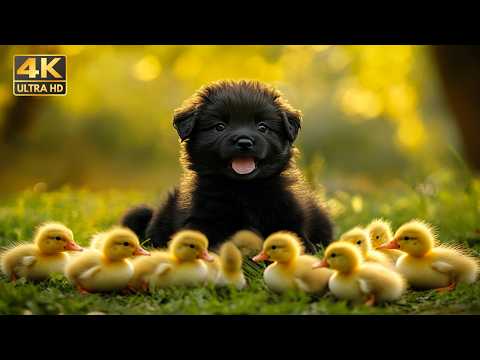 Cute Baby Animals in 4K UHD💛 | 🐾Cute Birds, Fluffy Friends & Relaxing Nature Scenes 🌸