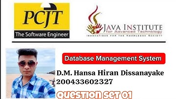 DBMS | Question Set 01 | Java Institute | Hansa Hiran