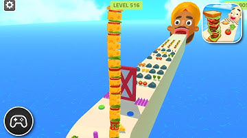 Sandwich Runner - Gameplay Walkthrough Part 105 - Puzzle Game Levels 516-518 (iOS, Android)